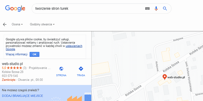 Tworzenie wizytówek Google Turek